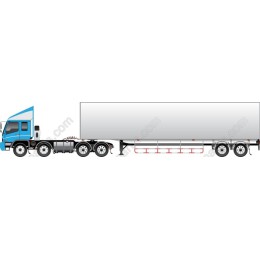 Modern Truck with Flatbed Trailer
