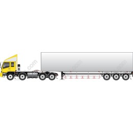 Premium Yellow Truck with Trailer