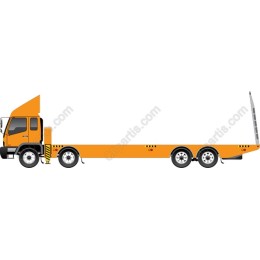 Orange Flatbed Truck