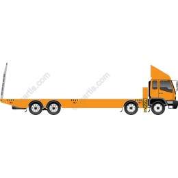 Orange Flatbed Truck