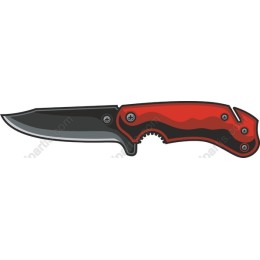 Sleek Red and Black Folding Knife