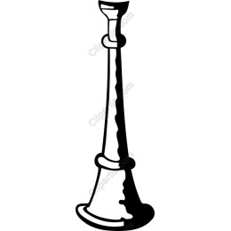 Classic Horn Black and White Drawing