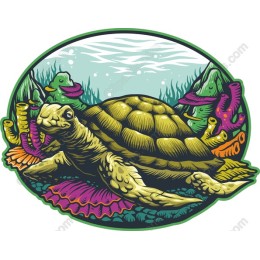 Vibrant Marine Turtle