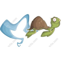 Whimsical Flying Turtle