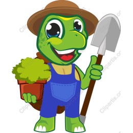 Charming Gardening Turtle