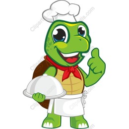 Happy Cartoon Turtle Chef