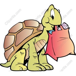 Cheerful Turtle with Bag