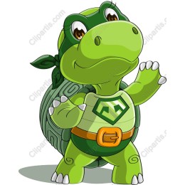 Playful Cartoon Turtle