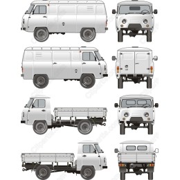 Vintage Utility Vehicles Set - Bundle