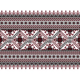Intricate Red and Black Traditional Textile Pattern