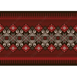 Traditional Geometric Red Pattern