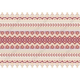 Intricate Red and Cream Geometric Pattern