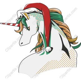 Festive Unicorn with Santa Hat