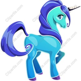 Charming Blue Unicorn