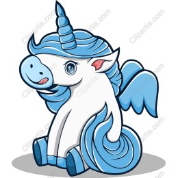 Whimsical Blue Unicorn