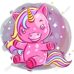 Cute Pink Unicorn Character
