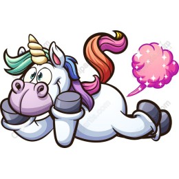 Playful Unicorn with Cotton Candy
