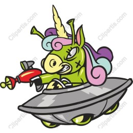 Alien Unicorn: Cartoon Space Pilot