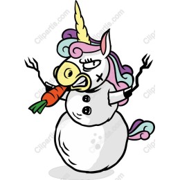 Whimsical Unicorn Snowman