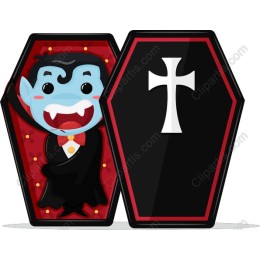 Adorable Vampire in Coffin