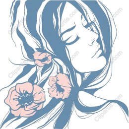 Floral Serenity: Elegant Woman