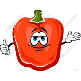 Happy Cartoon Red Bell Pepper