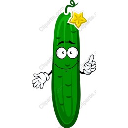 Whimsical Cartoon Cucumber