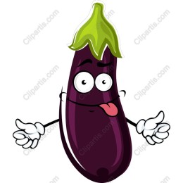 Playful Cartoon Eggplant