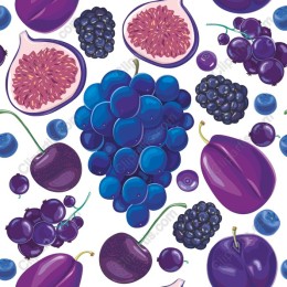 Lush Fruit Medley - Grapes, Figs, Blueberries & Plums