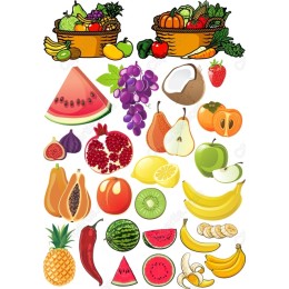 Fruits and Vegetables Clipart Set: Bundle