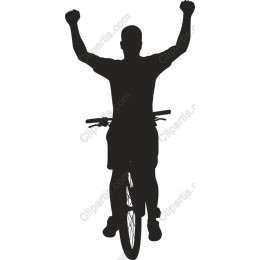 Victorious Cyclist Celebration