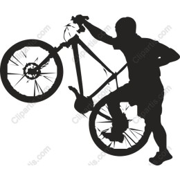 Dynamic Cyclist Wheelie