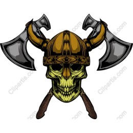 Viking Skull With Axes