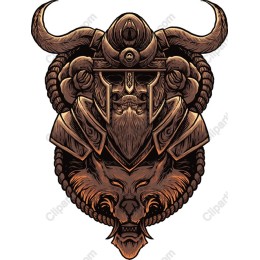 Fierce Warrior with Lion Emblem