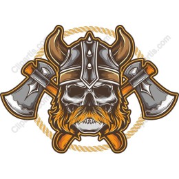 Viking Skull with Axes