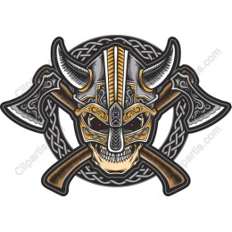 Viking Skull and Axes