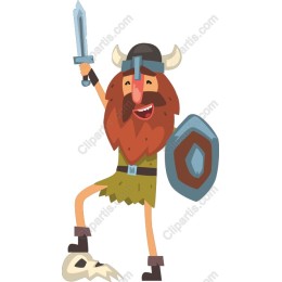 Cheerful Cartoon Viking