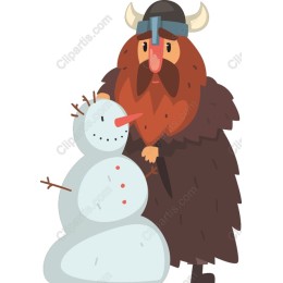Viking and Snowman Whimsical