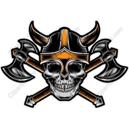 Viking Skull and Battle Axes