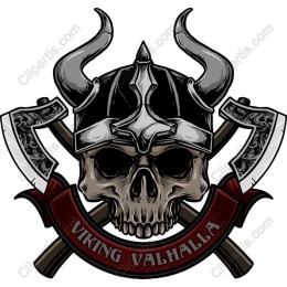 Viking Valhalla Skull and Axes