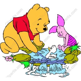 Friendly Bear and Piglet Water Play