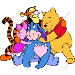 Whimsical Scene of Pooh and Friends