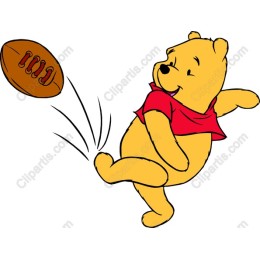 Playful Bear Kicking Football
