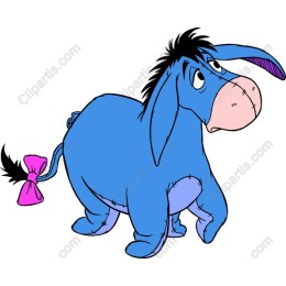 Adorable Blue Cartoon Donkey
