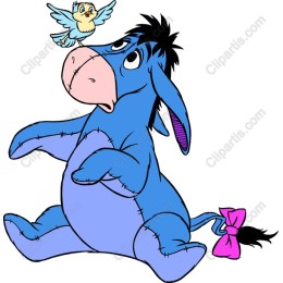 Whimsical Blue Donkey and Bird