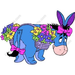 Whimsical Donkey with Flowers