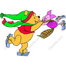 Joyful Bear and Piglet Skating