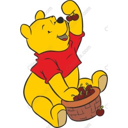 Cheerful Bear Enjoying Cherries
