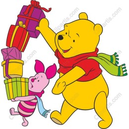 Festive Bear and Piglet Gift-Giving