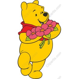 Cheerful Bear with Flowers